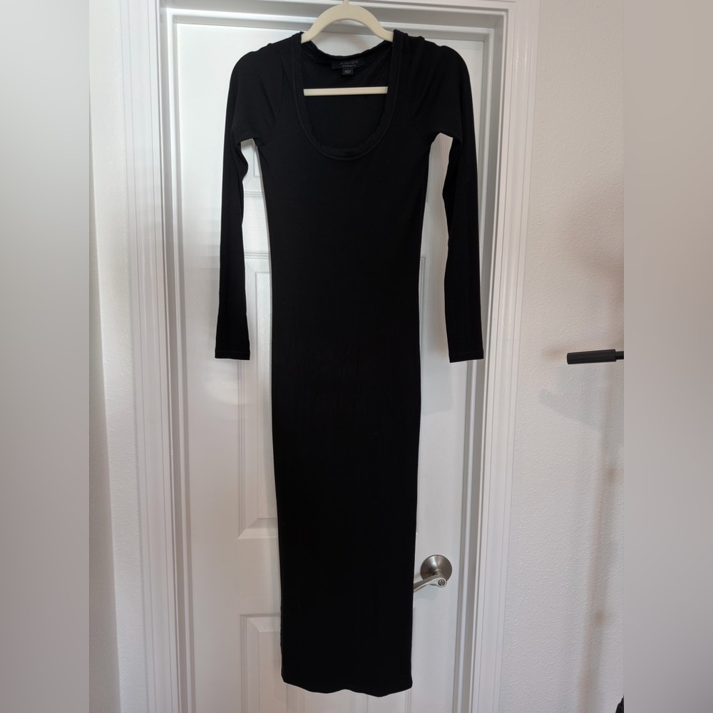 All Saints Classic Black Long Sleeve Dress